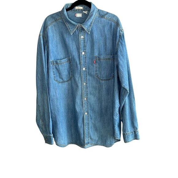 Levi's Men's Loose Fit Denim Button Front Casual Shirt Snap Closure  Size XL - Picture 1 of 8